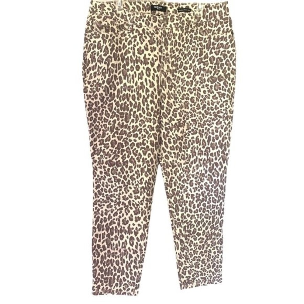 NINE WEST LEOPARD GRAMERCY SKINNY ANKLE JEANS Size 16 NWOT - Picture 3 of 10